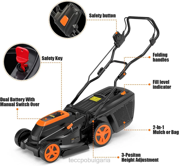624Z59 TECCPO 40v акумулаторна косачка за трева грижи за градината